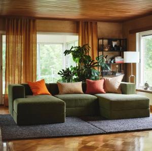 Low-backrest-sofas-olive-green-colors